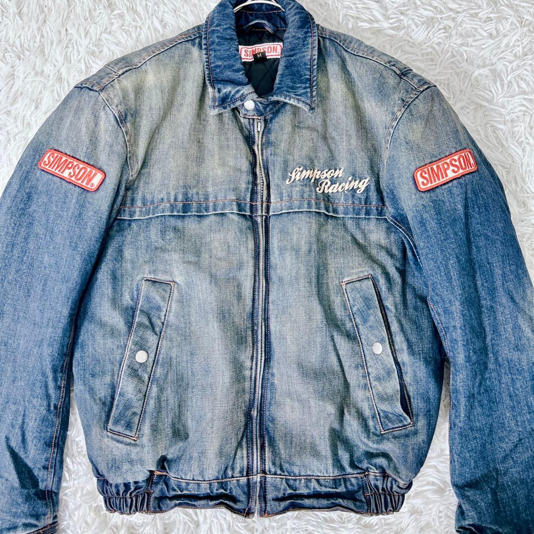 SIMPSON デニム レーシング　ジャケット 中綿 M 刺繍ロゴ　シンプソン