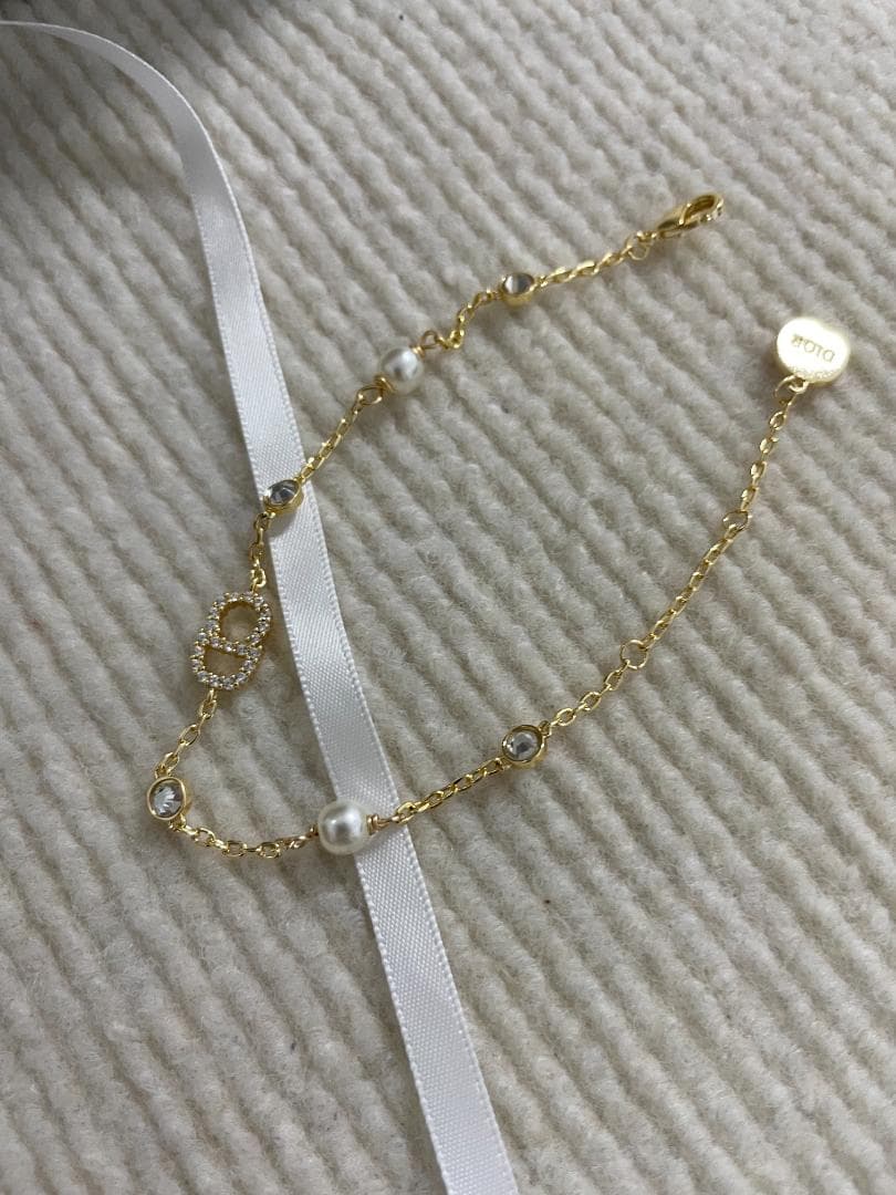 ゴールド/刻印あり ディオール ブレスレット DIOR パール