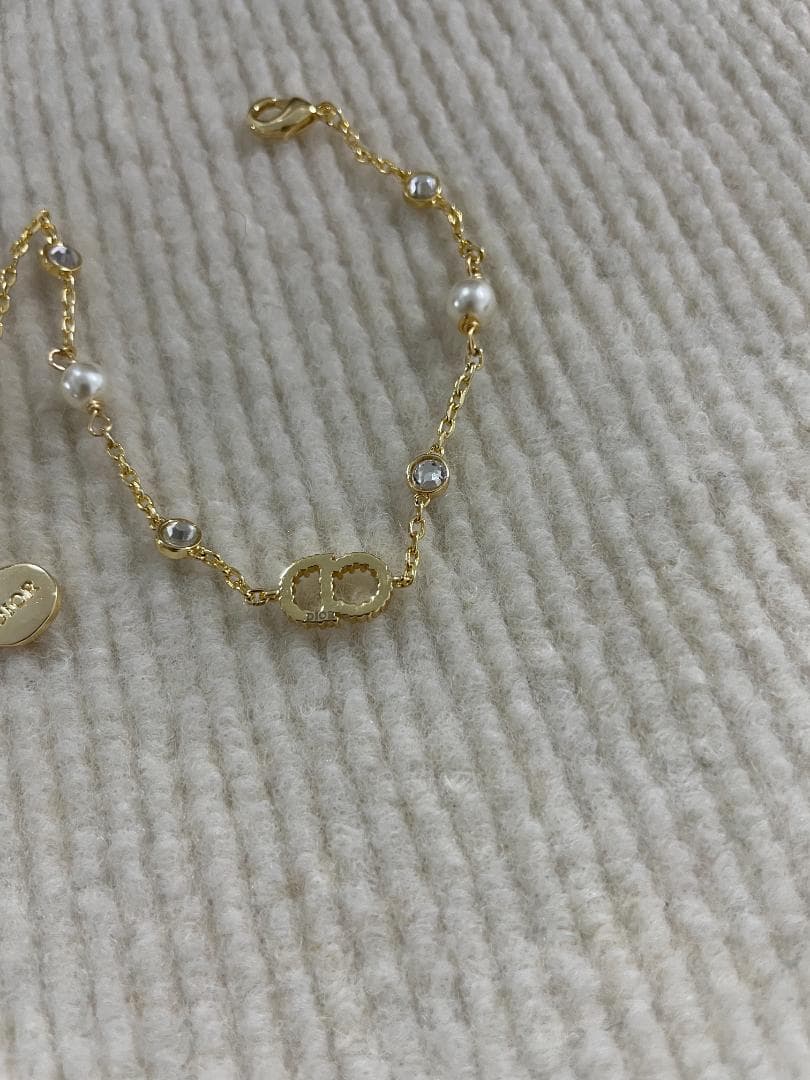 ゴールド/刻印あり ディオール ブレスレット DIOR パール