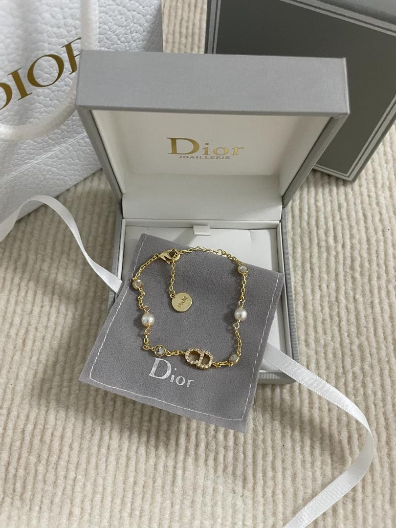 ゴールド/刻印あり ディオール ブレスレット DIOR パール