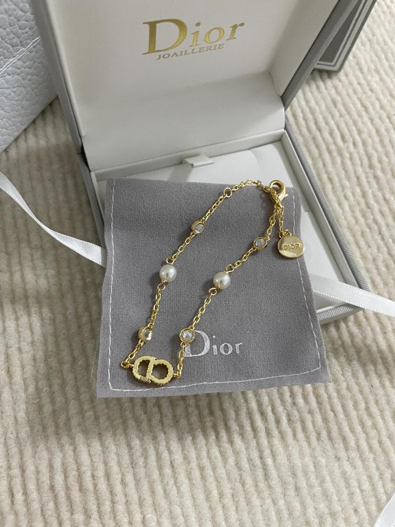 ゴールド/刻印あり ディオール ブレスレット DIOR パール