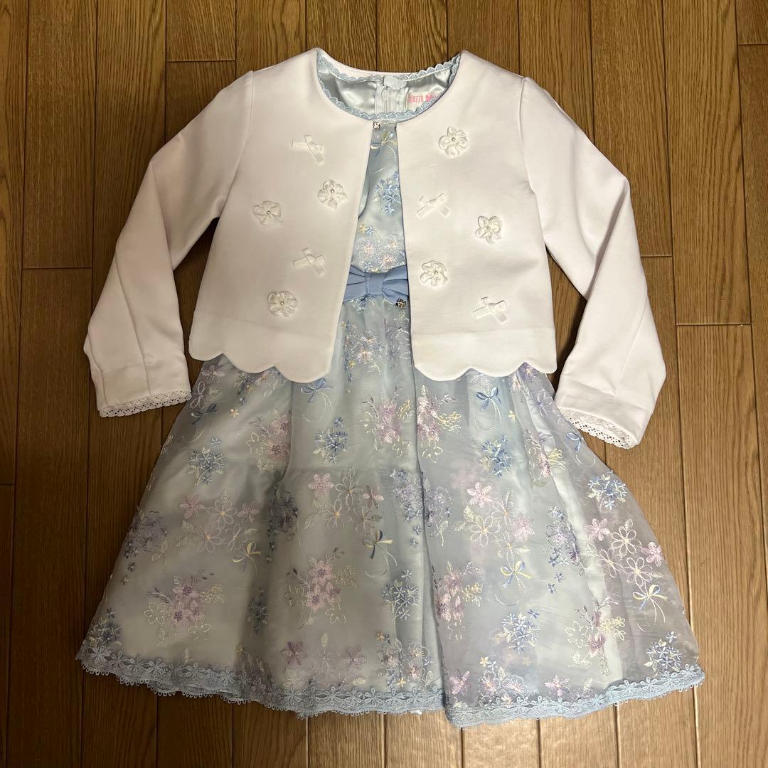 メゾピアノ　花モチーフ裾スカラップジャケット