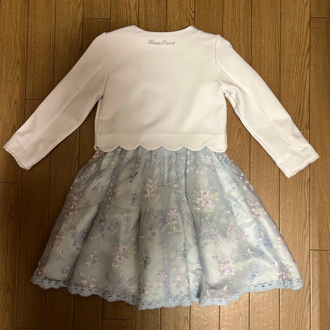 メゾピアノ　花モチーフ裾スカラップジャケット