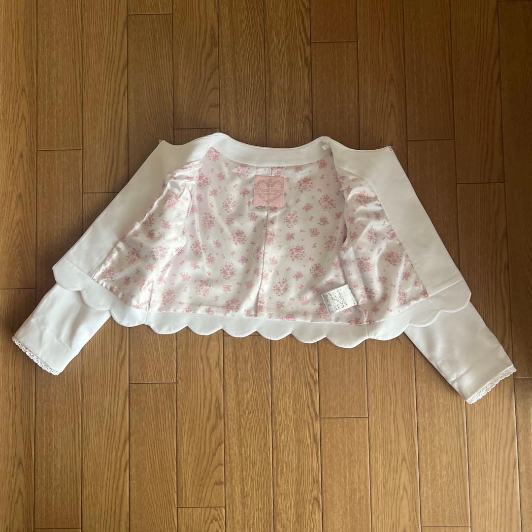 メゾピアノ　花モチーフ裾スカラップジャケット