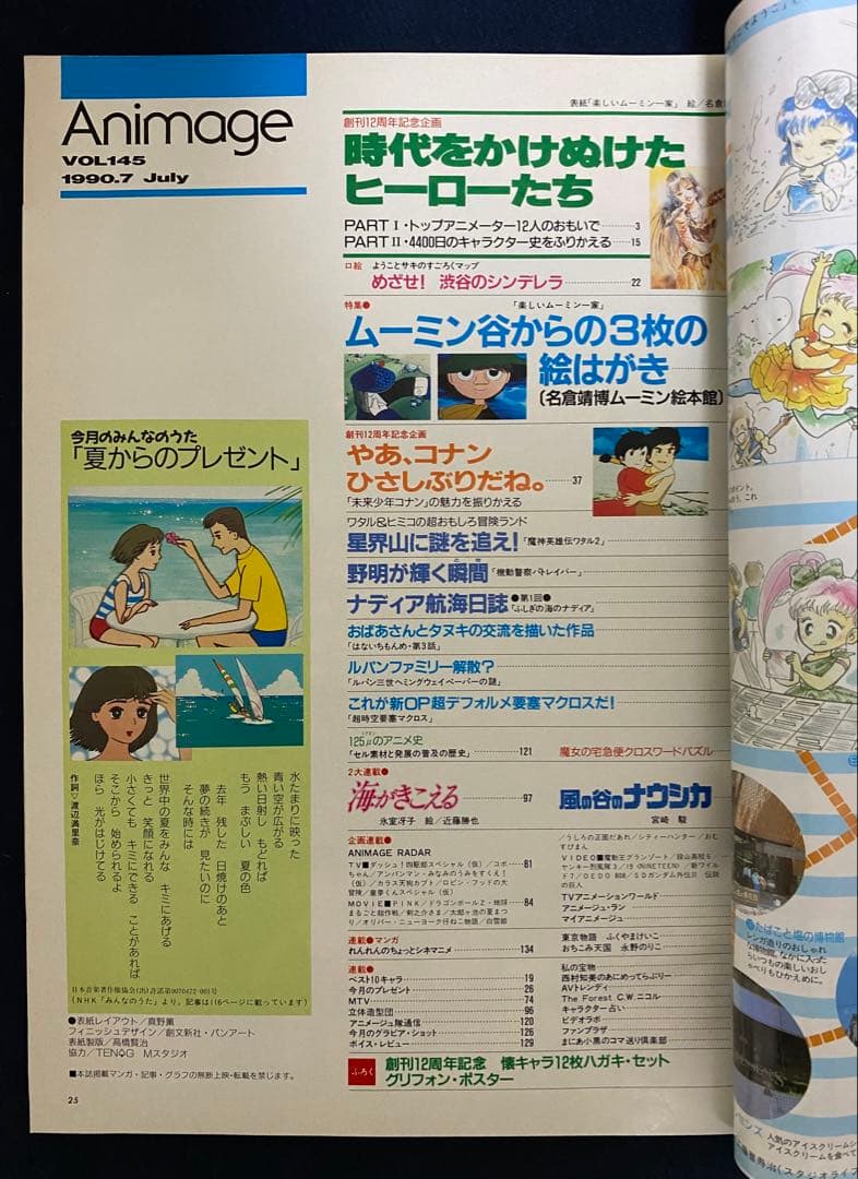 アニメージュ　1990年7月号　海がきこえる　第6回　ジブリ