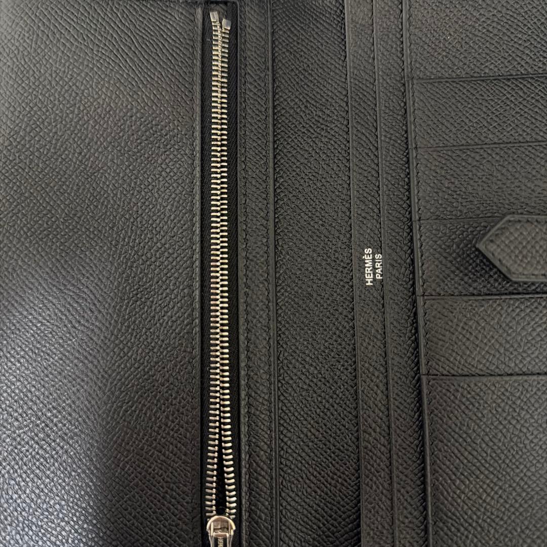 Herms ヴォーエプソン ベアンスフレ 二つ折り長財布 ブラック 箱付き