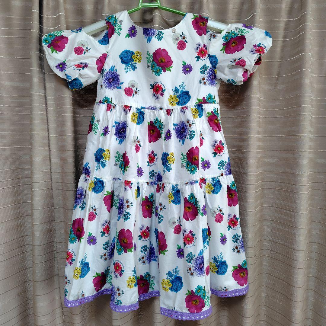 アナスイミニ　140 Vivid Floral 花柄ティアードワンピース