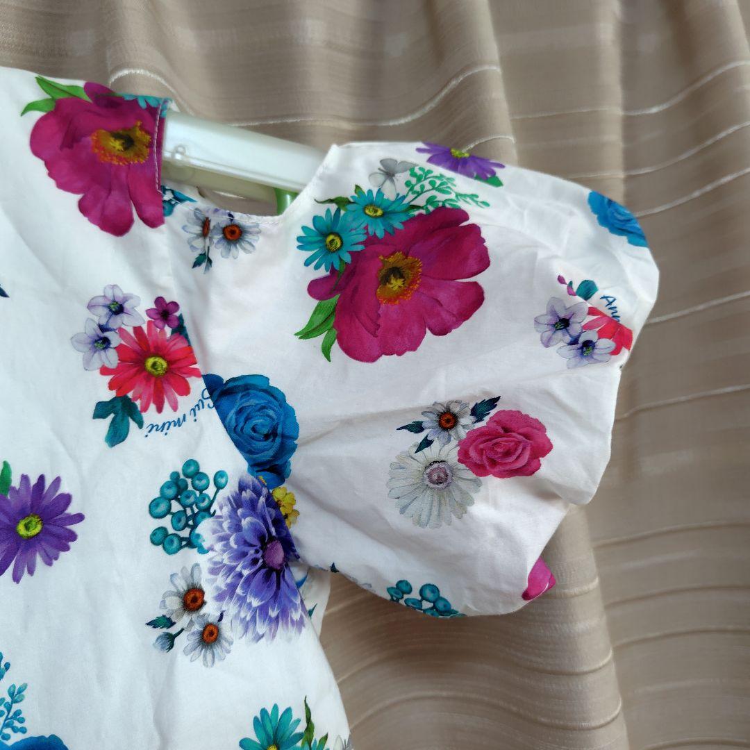 アナスイミニ　140 Vivid Floral 花柄ティアードワンピース