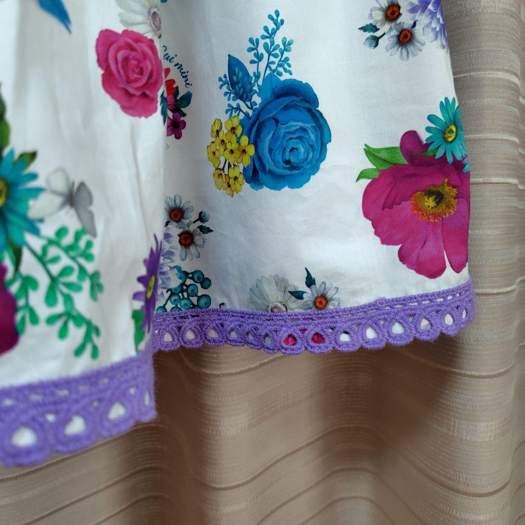 アナスイミニ　140 Vivid Floral 花柄ティアードワンピース