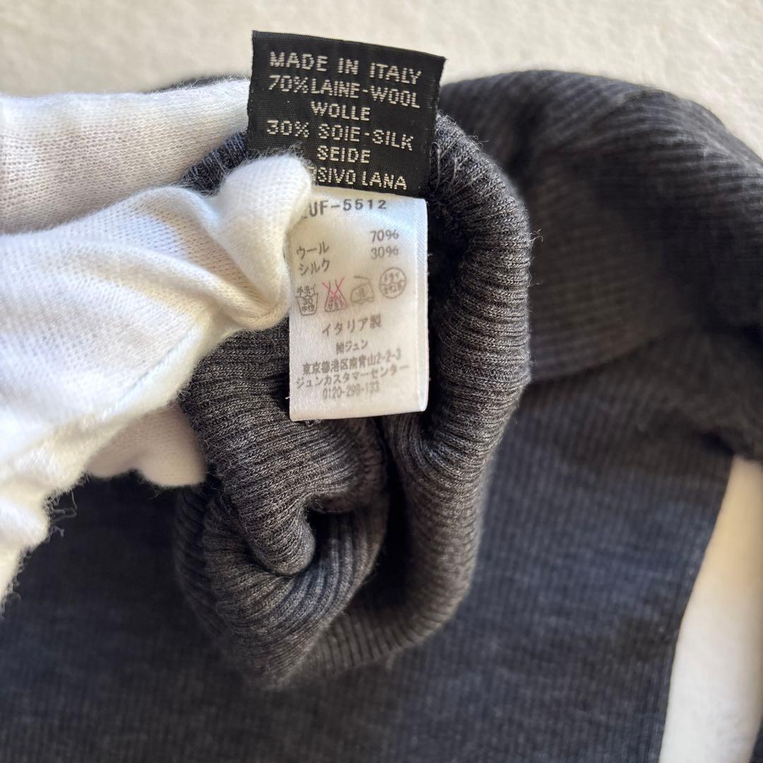 極美品✨オスカリート　ハイネックリブカットソー　ウールシルク　サイズ2