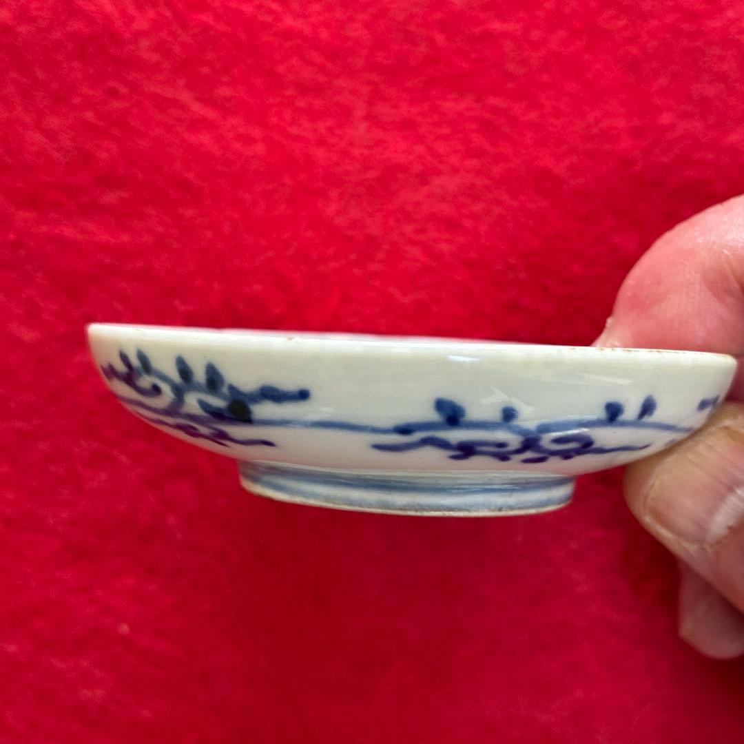 古伊万里　赤玉　瓔珞紋　小皿　豆皿　2枚組