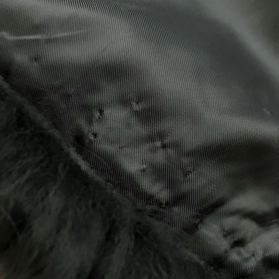 エンチャリオット カシミヤ100% ブルーフォックス ポンチョ ブラック