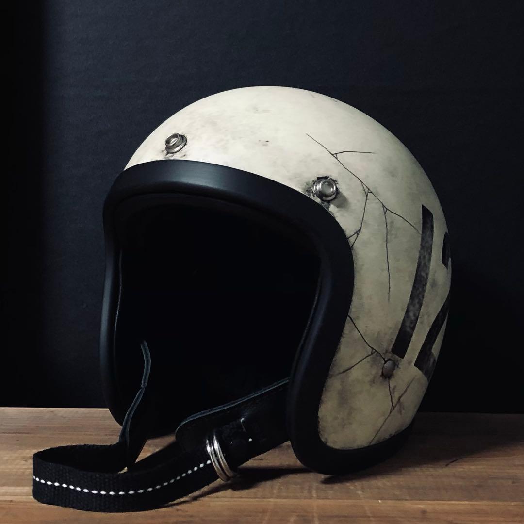 新品　500TX 小帽体　ジェットヘルメット　エイジング加工　カスタムペイント