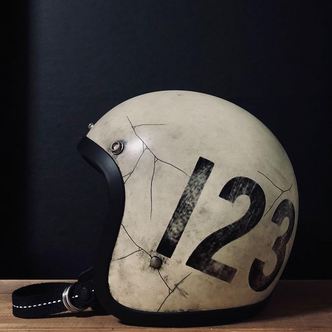 新品　500TX 小帽体　ジェットヘルメット　エイジング加工　カスタムペイント