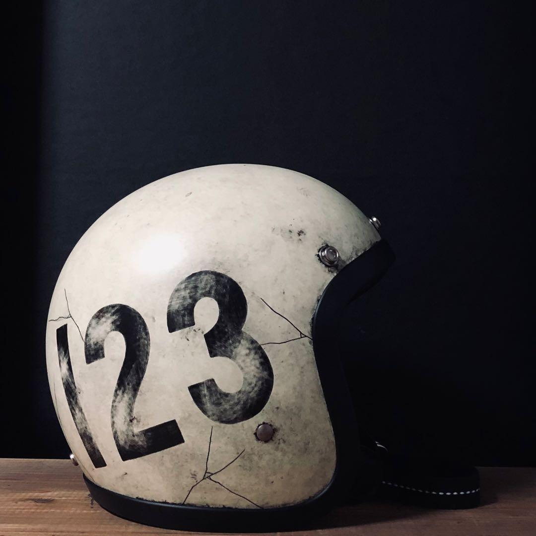 新品　500TX 小帽体　ジェットヘルメット　エイジング加工　カスタムペイント