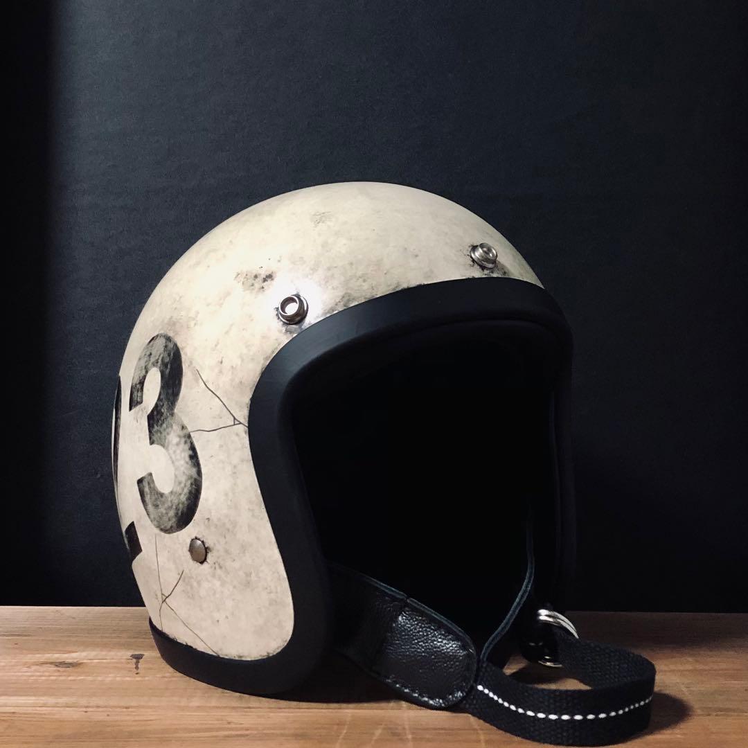 新品　500TX 小帽体　ジェットヘルメット　エイジング加工　カスタムペイント