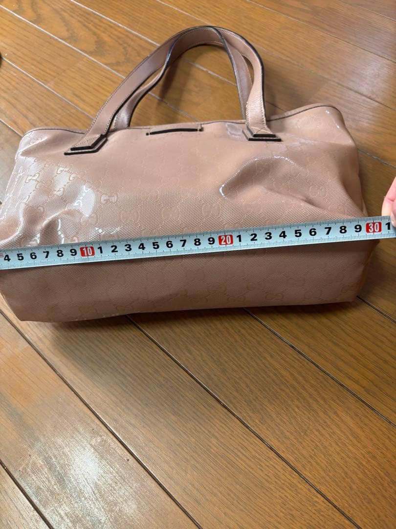 GUCCIベージュ 合成皮革 トートバッグ 約30cm