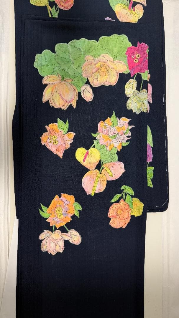 マーム　MarMu アクアエデン　単衣訪問着 紺色 名古屋帯　帯揚げ　半衿セット