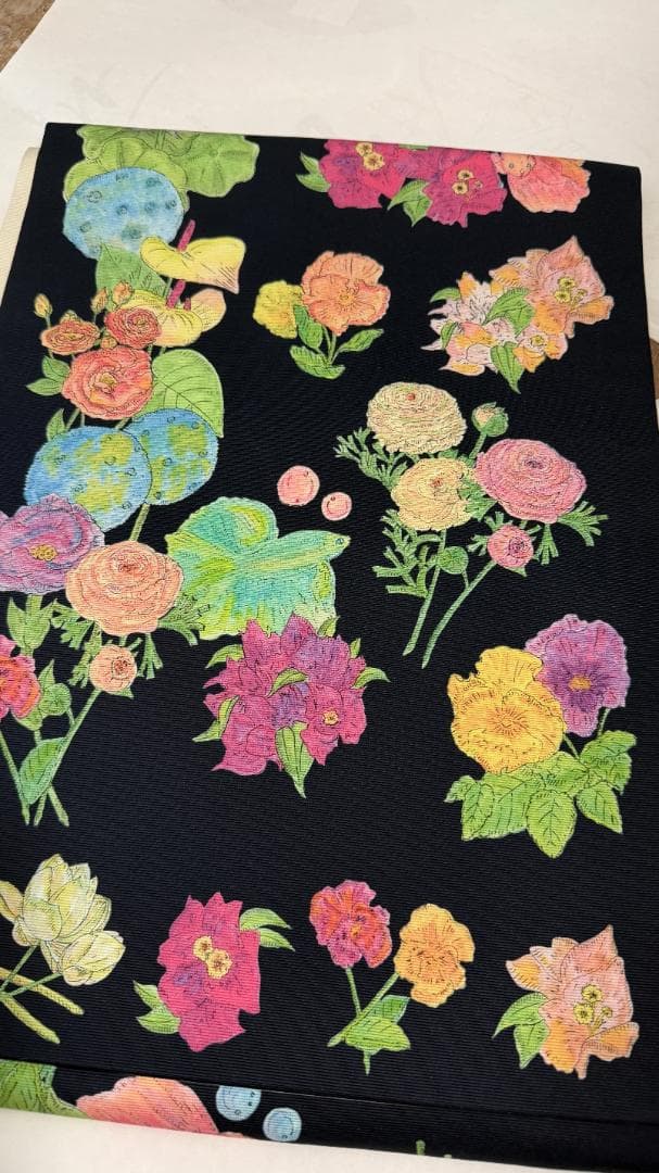 マーム　MarMu アクアエデン　単衣訪問着 紺色 名古屋帯　帯揚げ　半衿セット