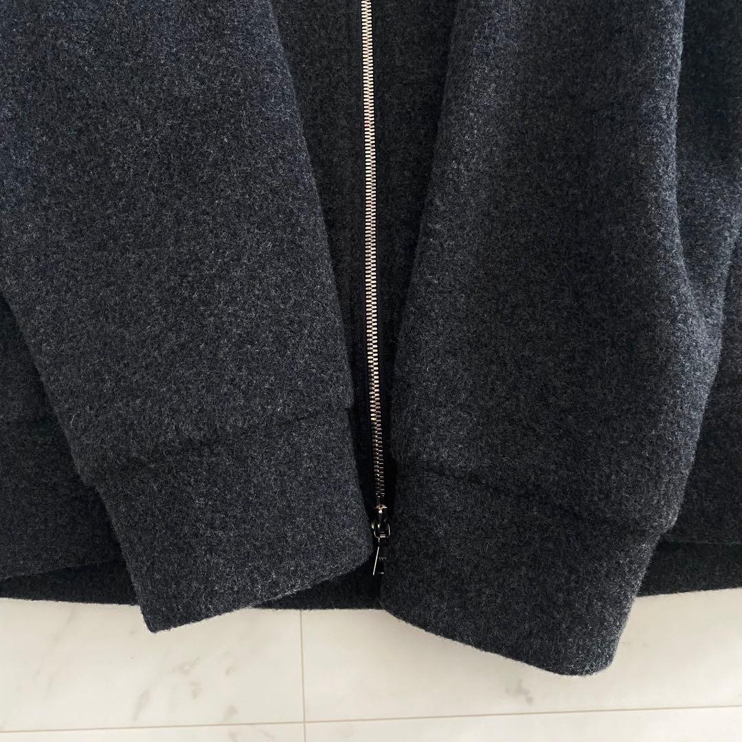 極美品 アドーア ウールダブルフリースパーカー チャコール 近年 38