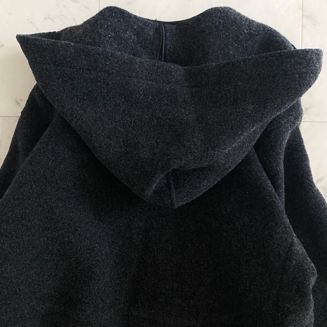 極美品 アドーア ウールダブルフリースパーカー チャコール 近年 38
