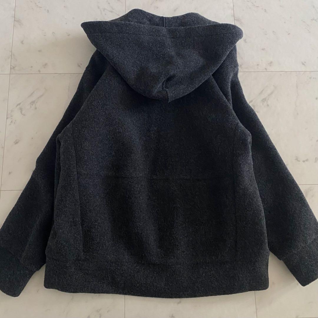 極美品 アドーア ウールダブルフリースパーカー チャコール 近年 38