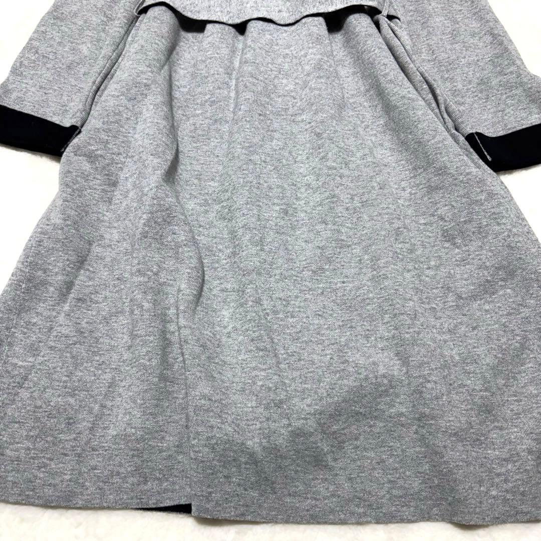 美品✨セオリー コーディガン ガウン カシミヤ ダブルフェイス グレー 黒 S