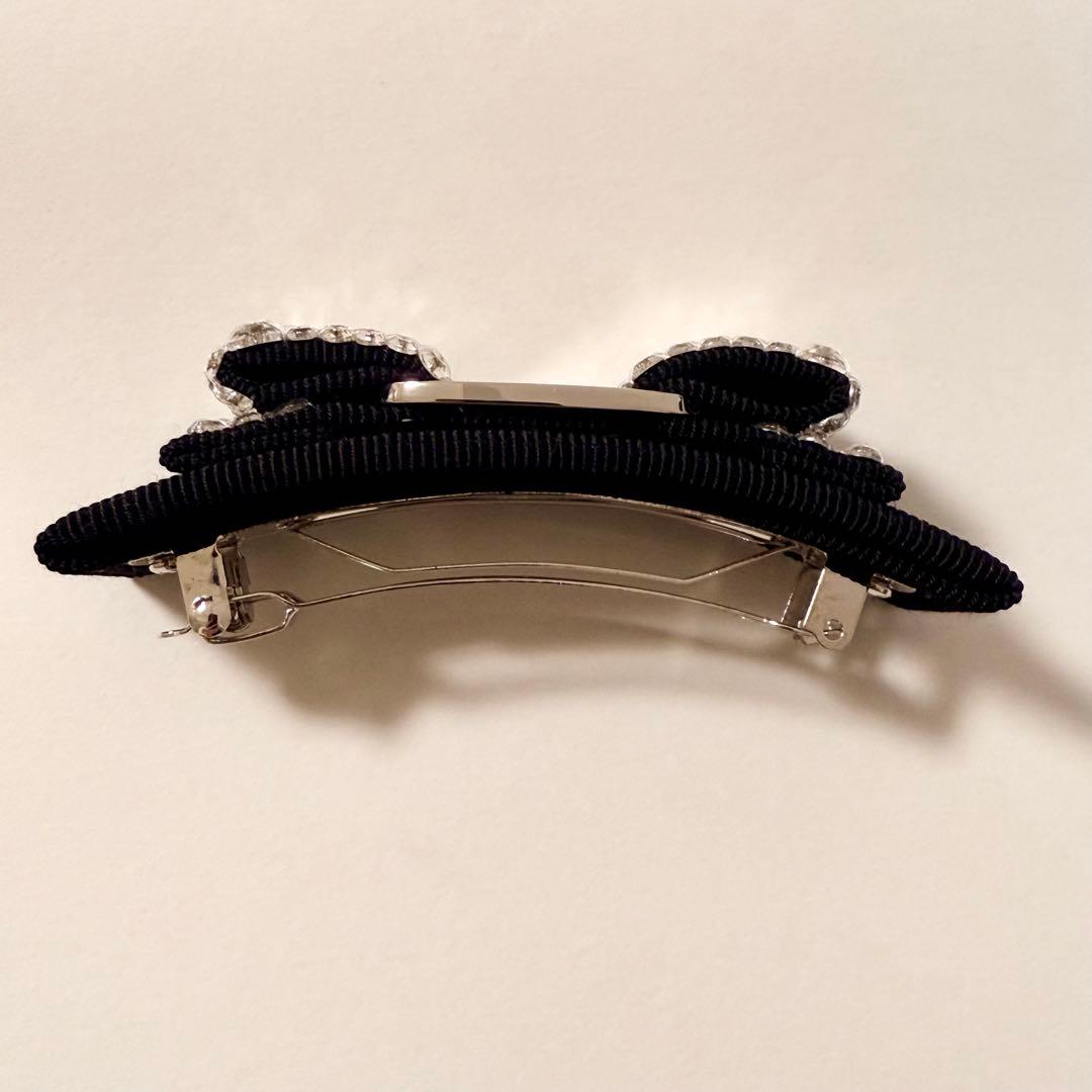 最終値下【美品】サルヴァトーレフェラガモ ヴァラ ビジューバレッタ 黒×シルバー