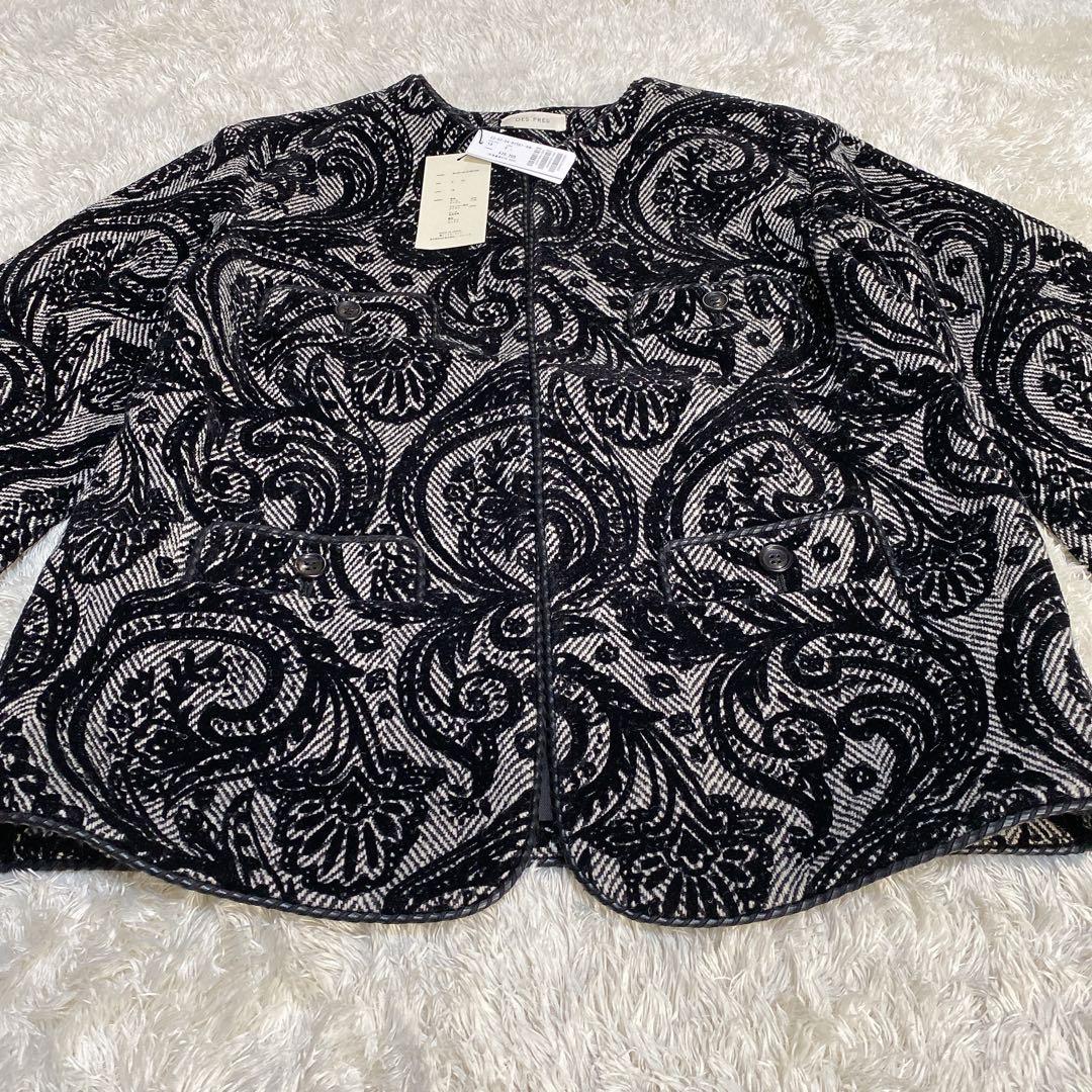 新品　DES PRÉS　ペイズリー柄　ノーカラージャケット　ヘビーフロッキー　Ｆ