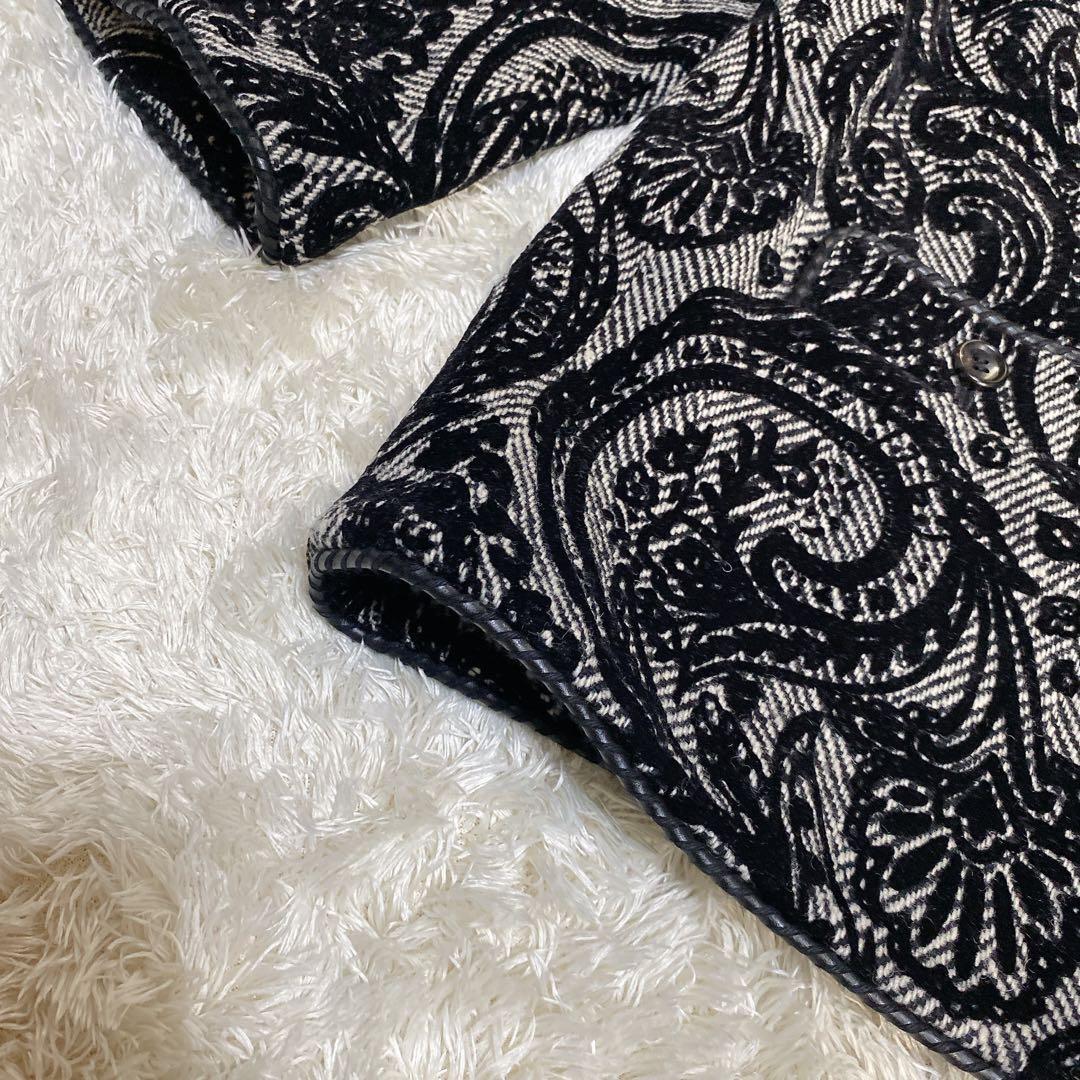 新品　DES PRÉS　ペイズリー柄　ノーカラージャケット　ヘビーフロッキー　Ｆ