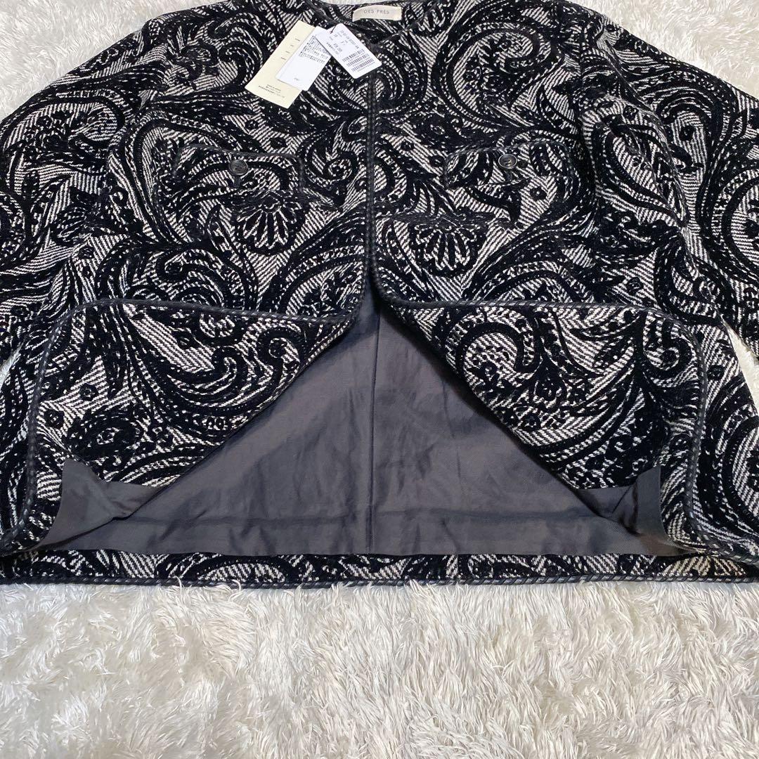 新品　DES PRÉS　ペイズリー柄　ノーカラージャケット　ヘビーフロッキー　Ｆ