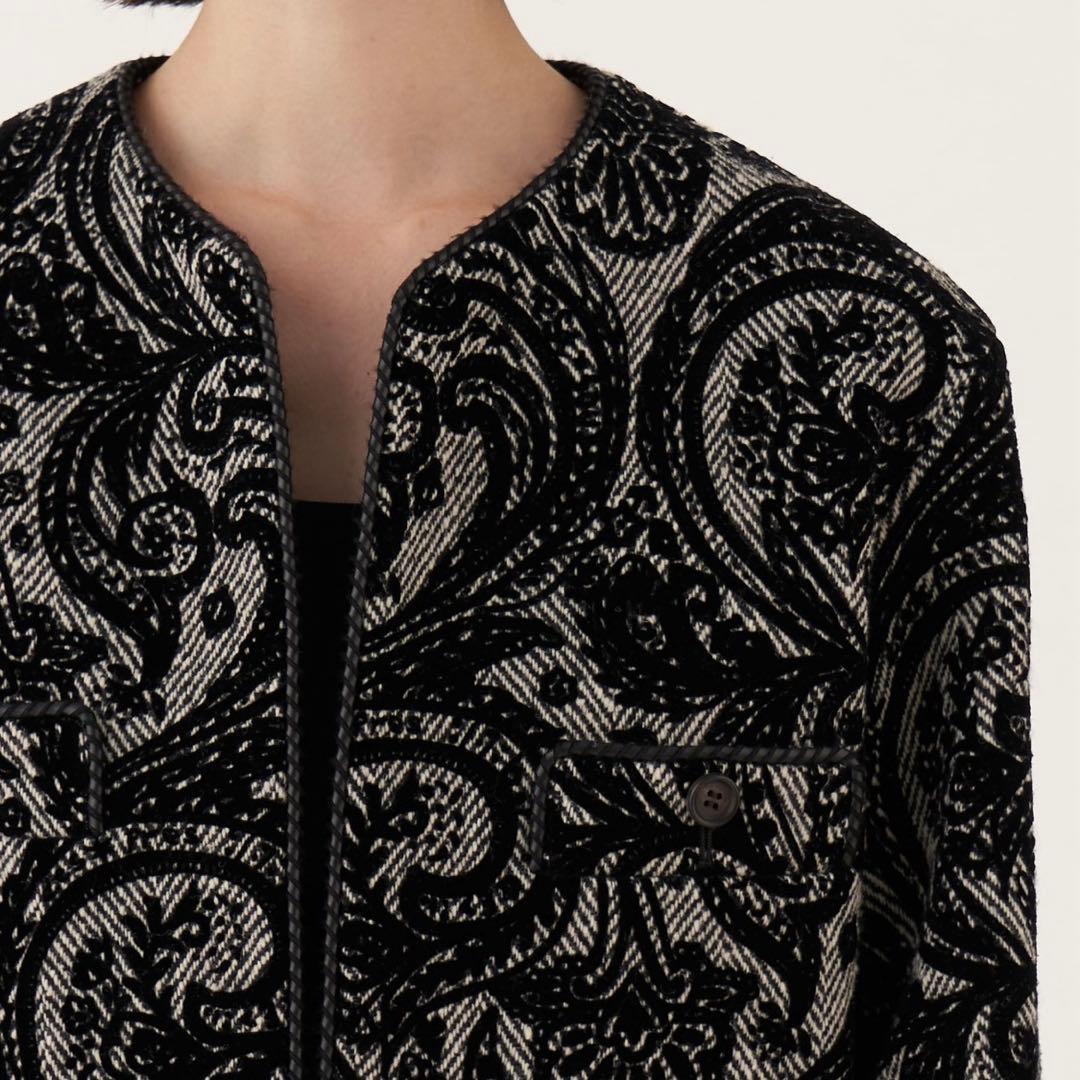 新品　DES PRÉS　ペイズリー柄　ノーカラージャケット　ヘビーフロッキー　Ｆ