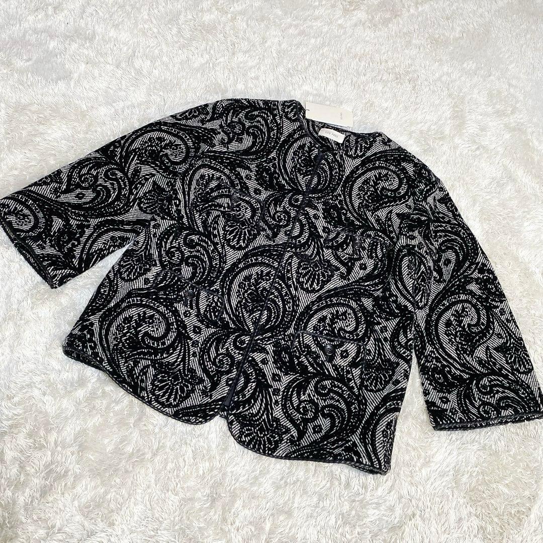 新品　DES PRÉS　ペイズリー柄　ノーカラージャケット　ヘビーフロッキー　Ｆ
