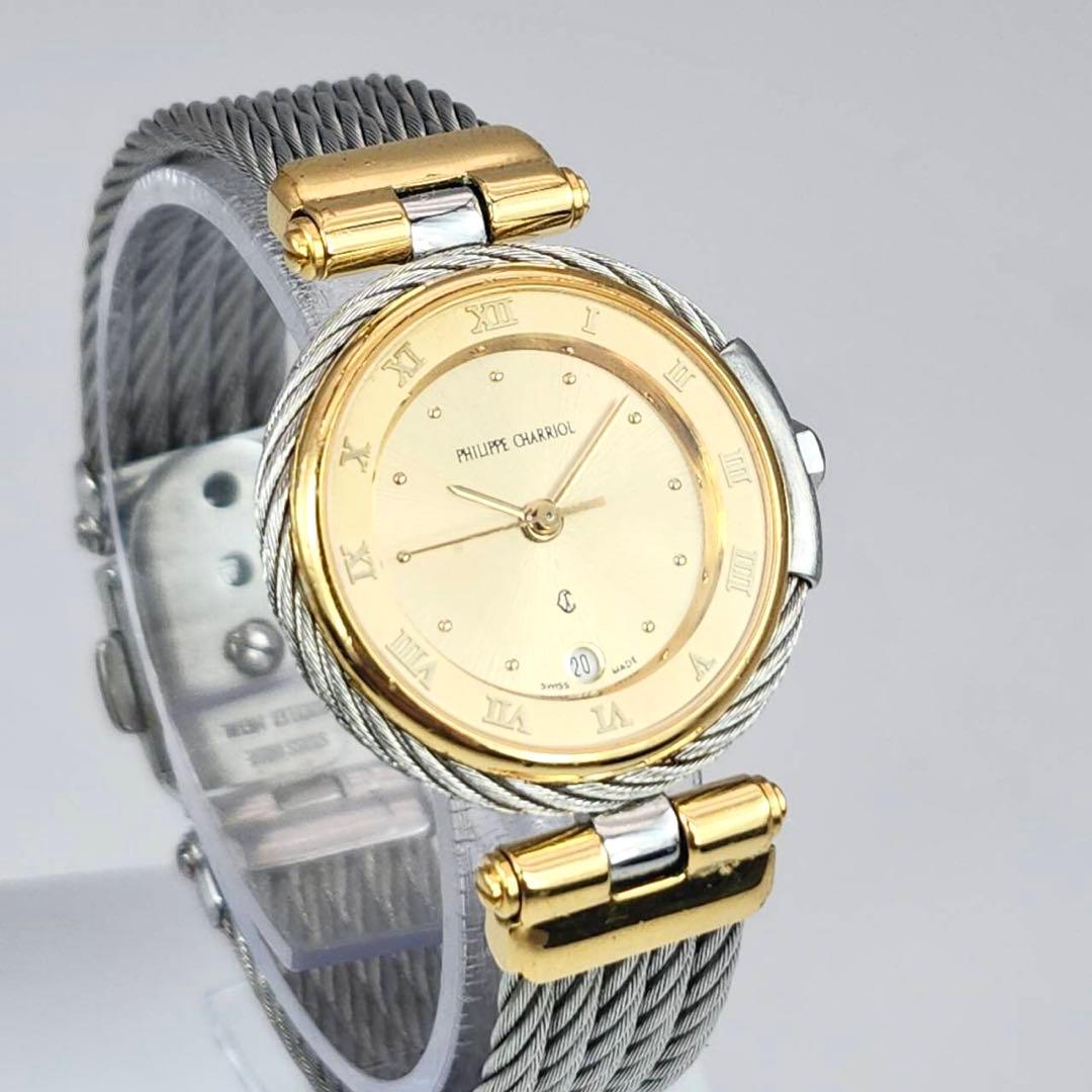 フィリップ・シャリオール ケルティック　ゴールド　金文字盤　腕時計　ローマン
