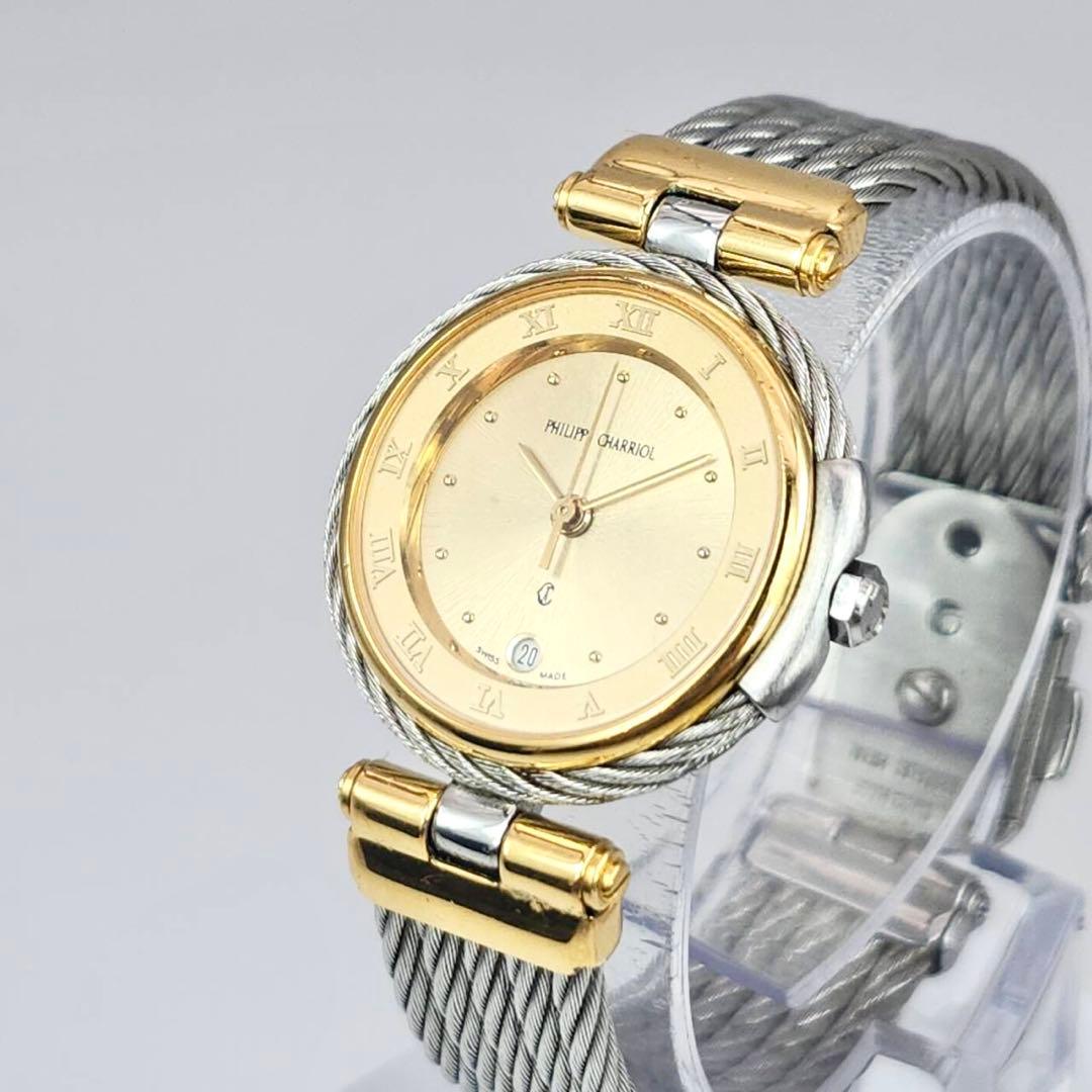 フィリップ・シャリオール ケルティック　ゴールド　金文字盤　腕時計　ローマン