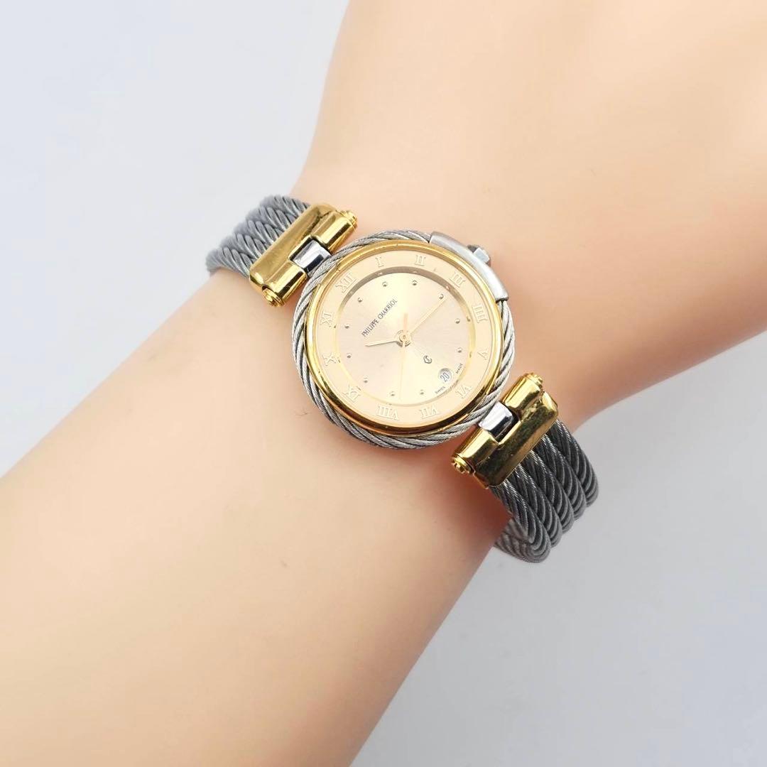 フィリップ・シャリオール ケルティック　ゴールド　金文字盤　腕時計　ローマン