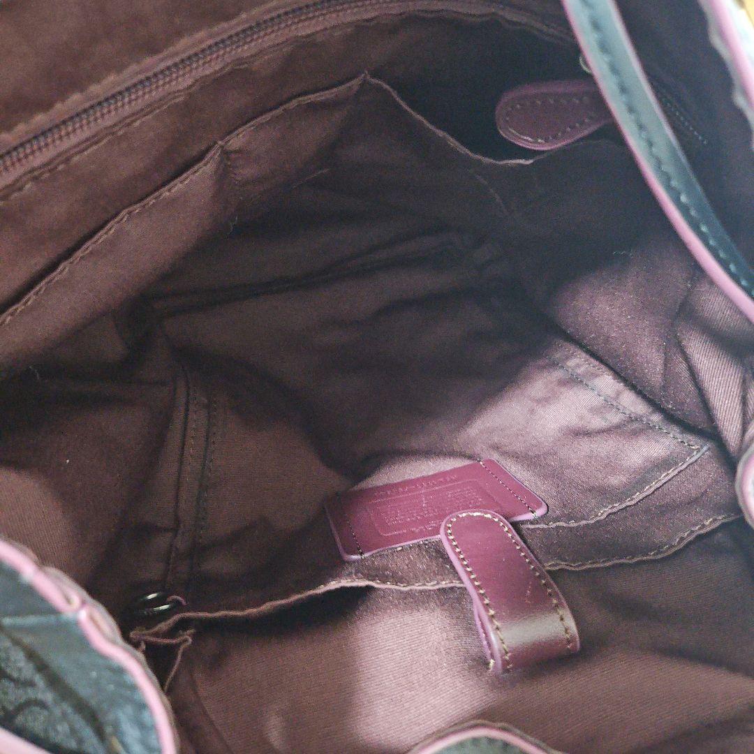 COACH 黒シグネチャー レザーバックパック