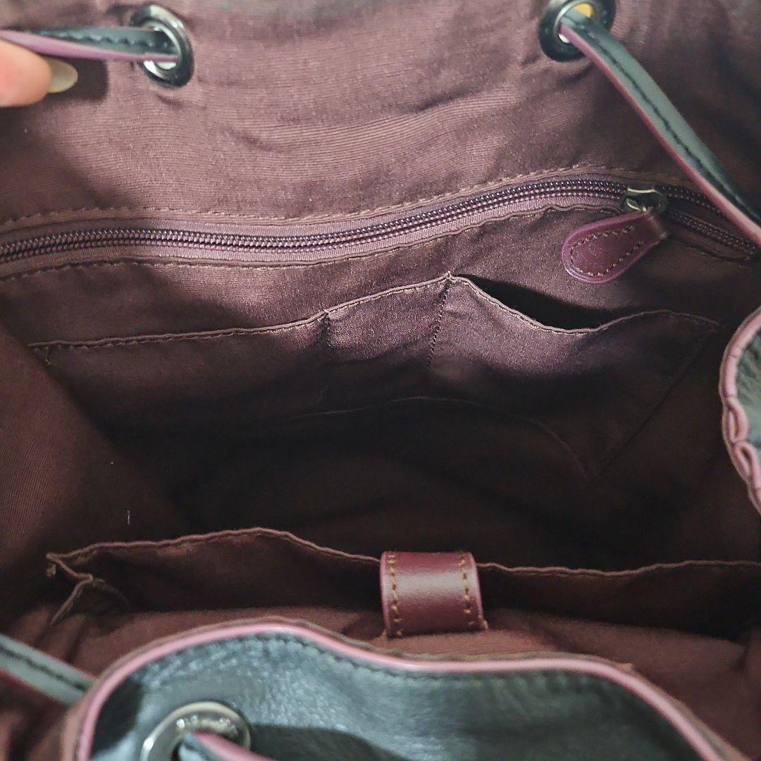 COACH 黒シグネチャー レザーバックパック