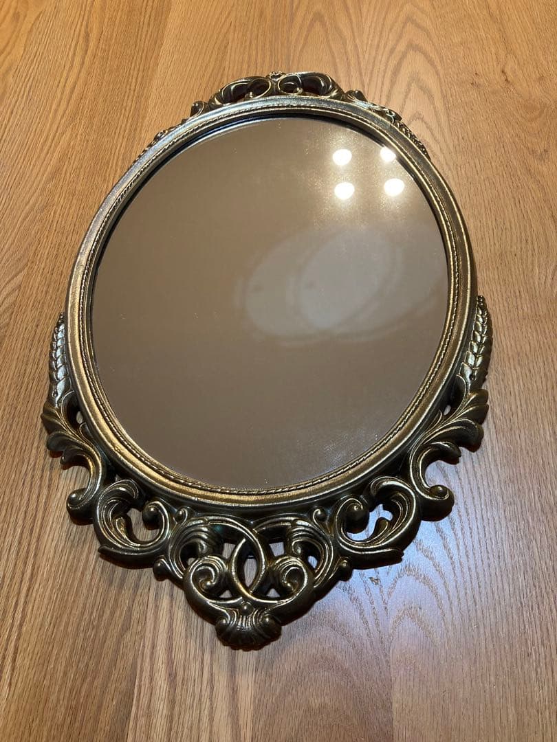 アンティーク　鏡　ゴールドフレーム　オーバル