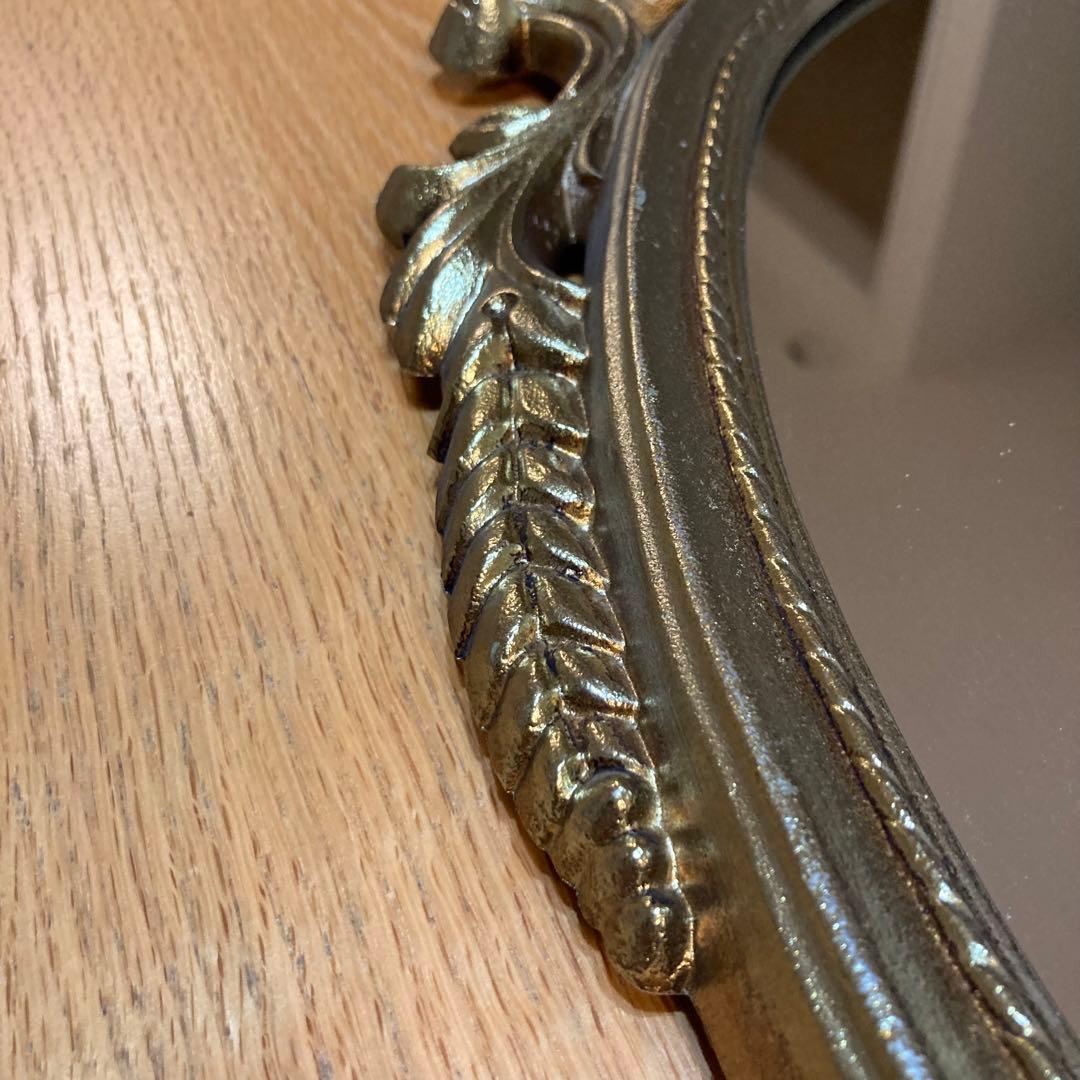 アンティーク　鏡　ゴールドフレーム　オーバル