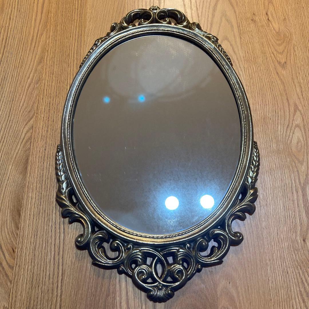 アンティーク　鏡　ゴールドフレーム　オーバル