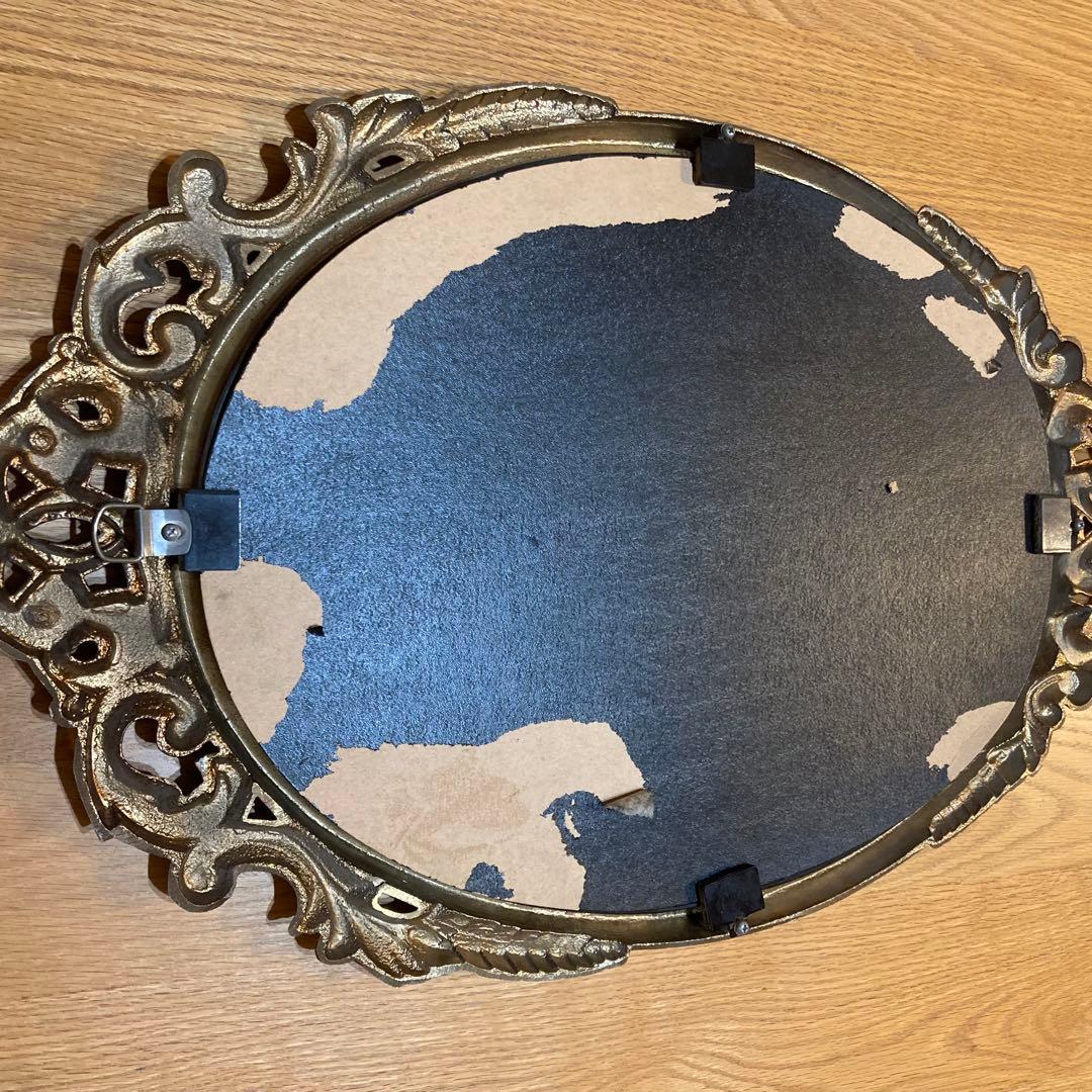 アンティーク　鏡　ゴールドフレーム　オーバル