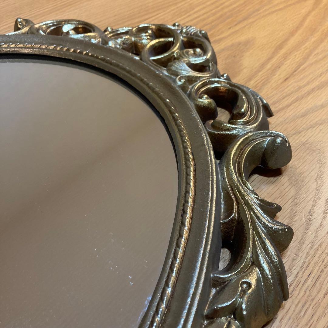 アンティーク　鏡　ゴールドフレーム　オーバル