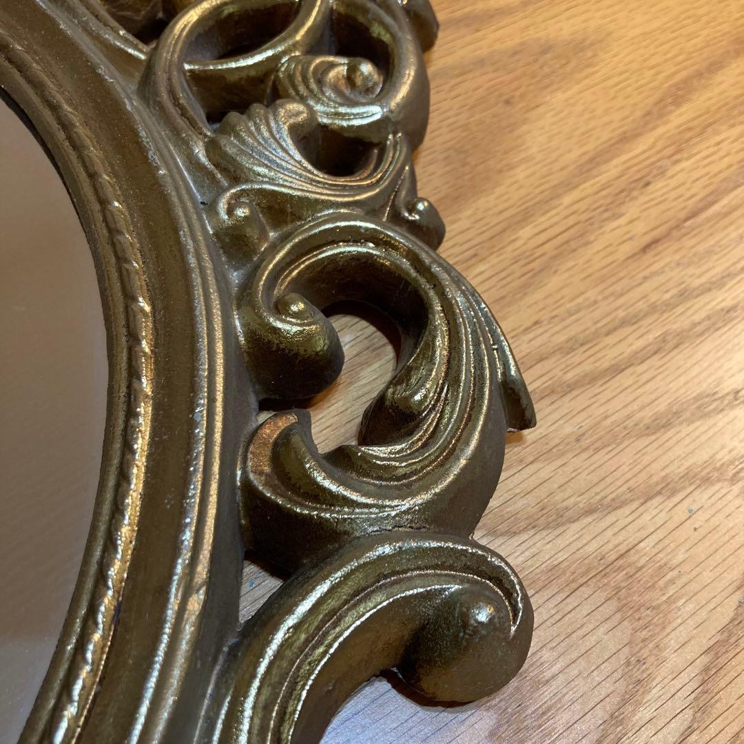 アンティーク　鏡　ゴールドフレーム　オーバル