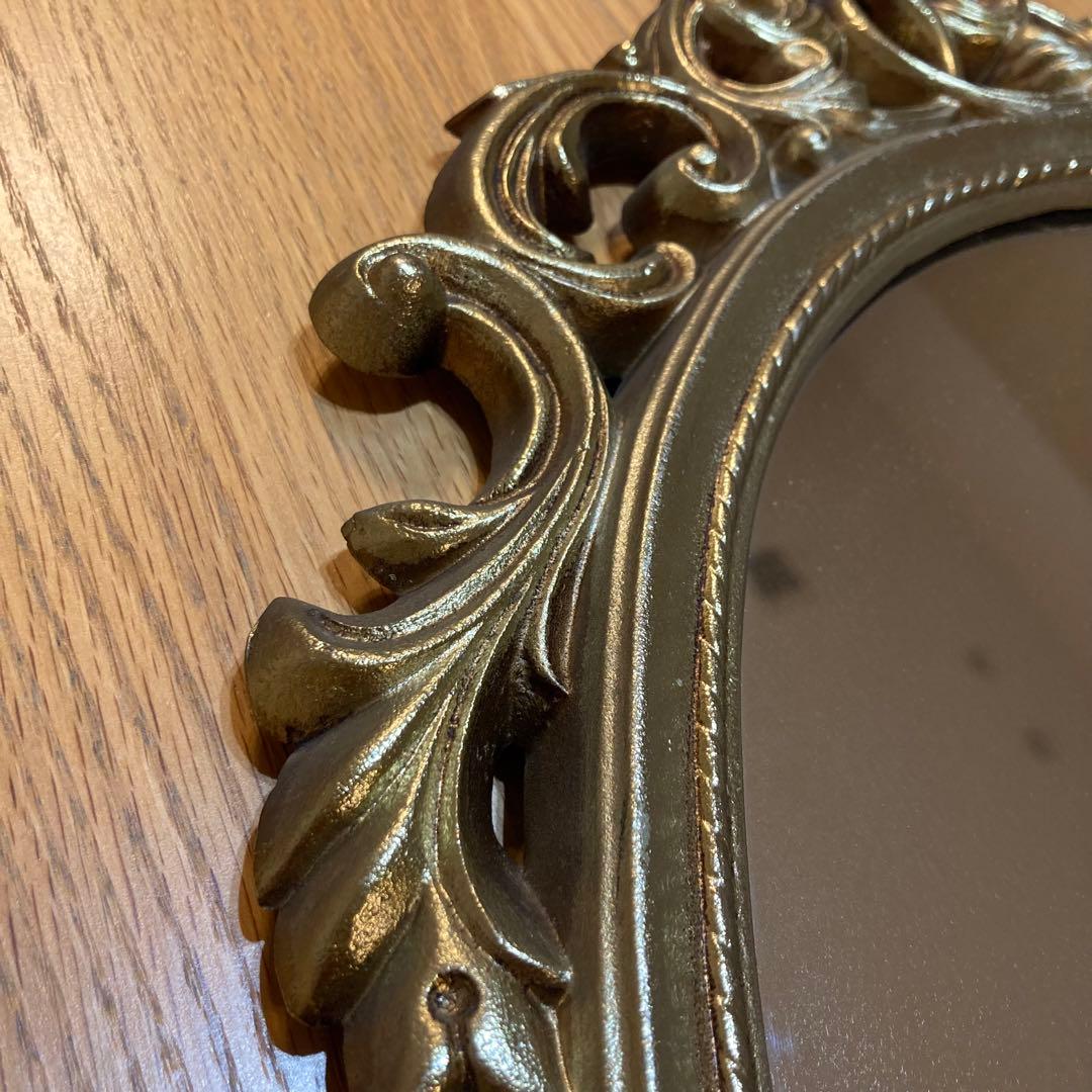 アンティーク　鏡　ゴールドフレーム　オーバル