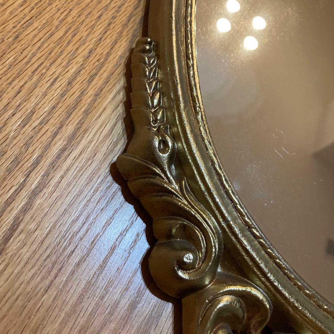 アンティーク　鏡　ゴールドフレーム　オーバル