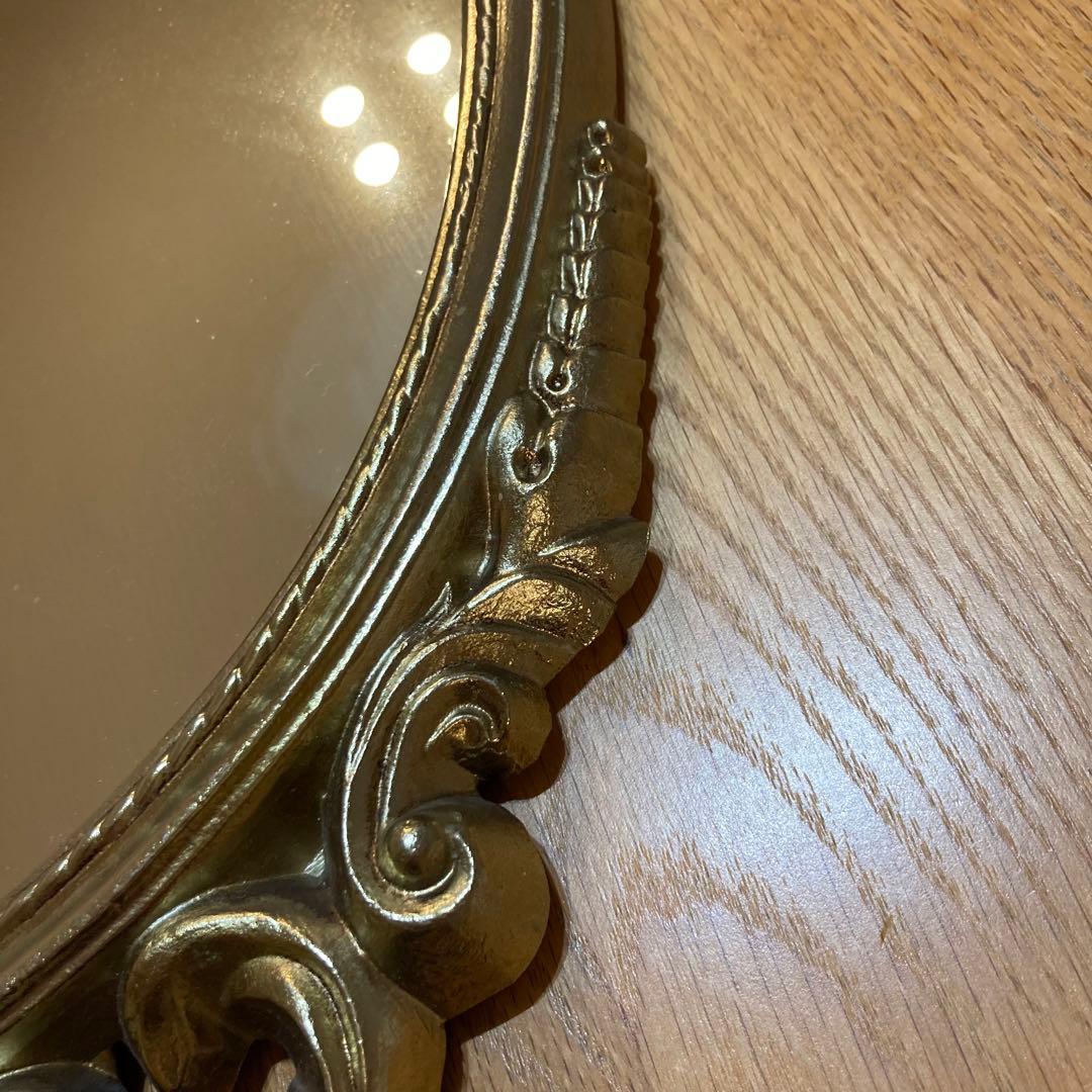 アンティーク　鏡　ゴールドフレーム　オーバル