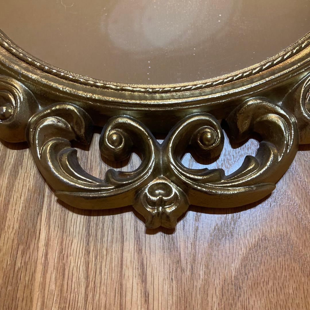 アンティーク　鏡　ゴールドフレーム　オーバル