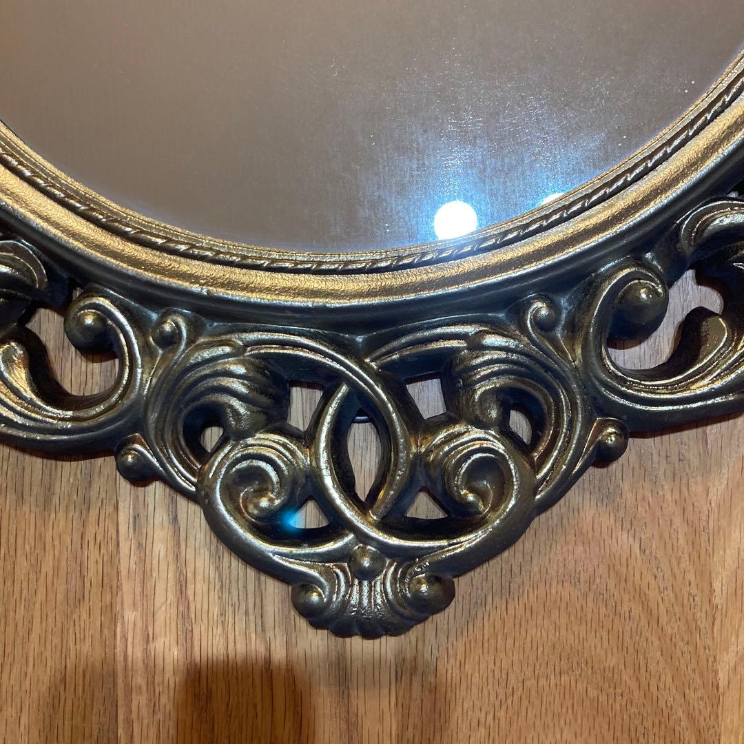 アンティーク　鏡　ゴールドフレーム　オーバル