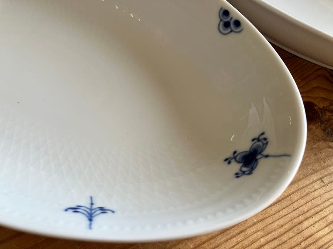 ロイヤルコペンハーゲン　ブルーパルメッテブロッサム27オーバルディッシュ×3